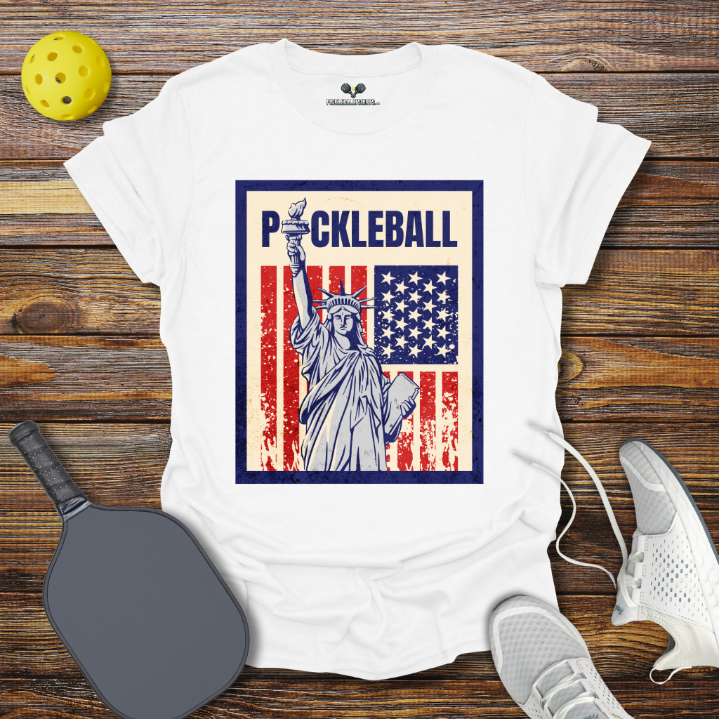 Pickleball Statue of Liberty T-Shirt