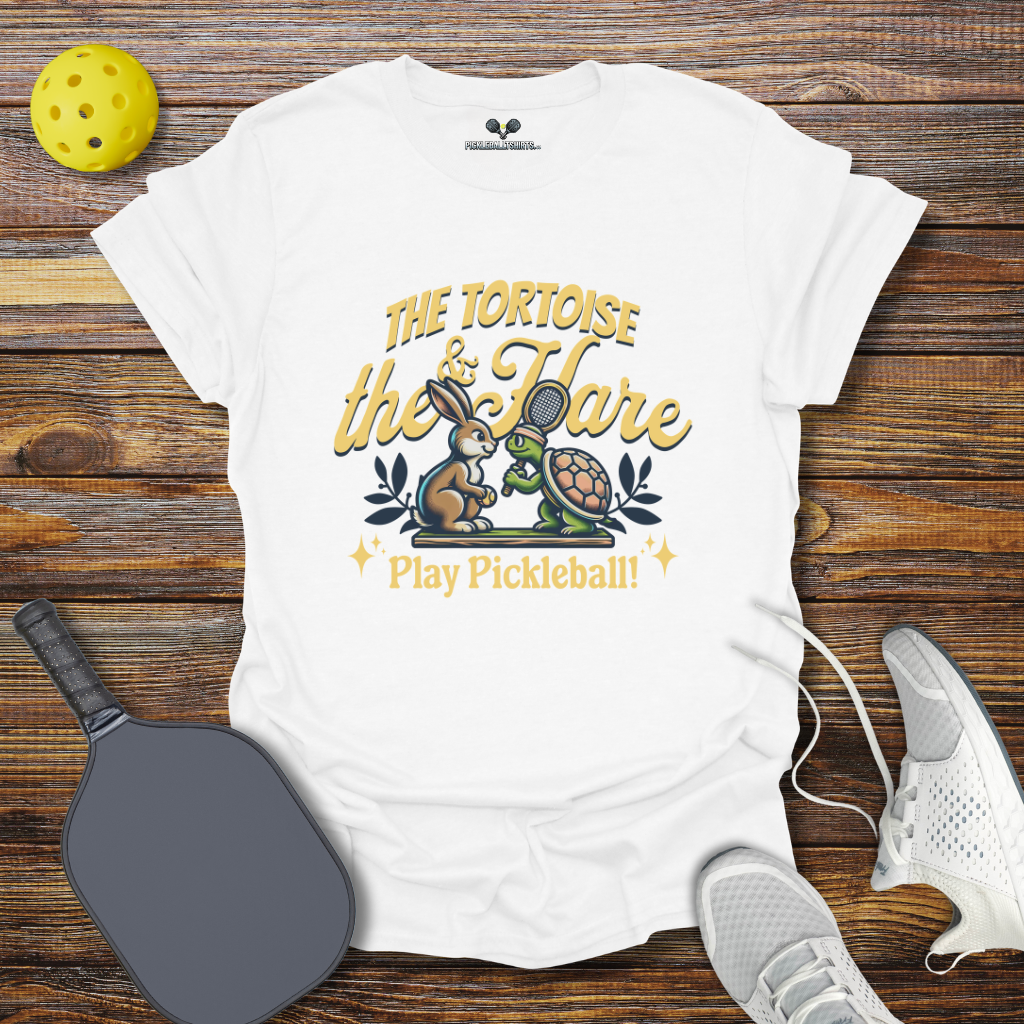 The Tortoise and The Hare Play Pickleball T-Shirt