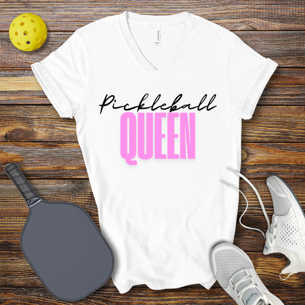 Pickleball Queen V-Neck T-shirt