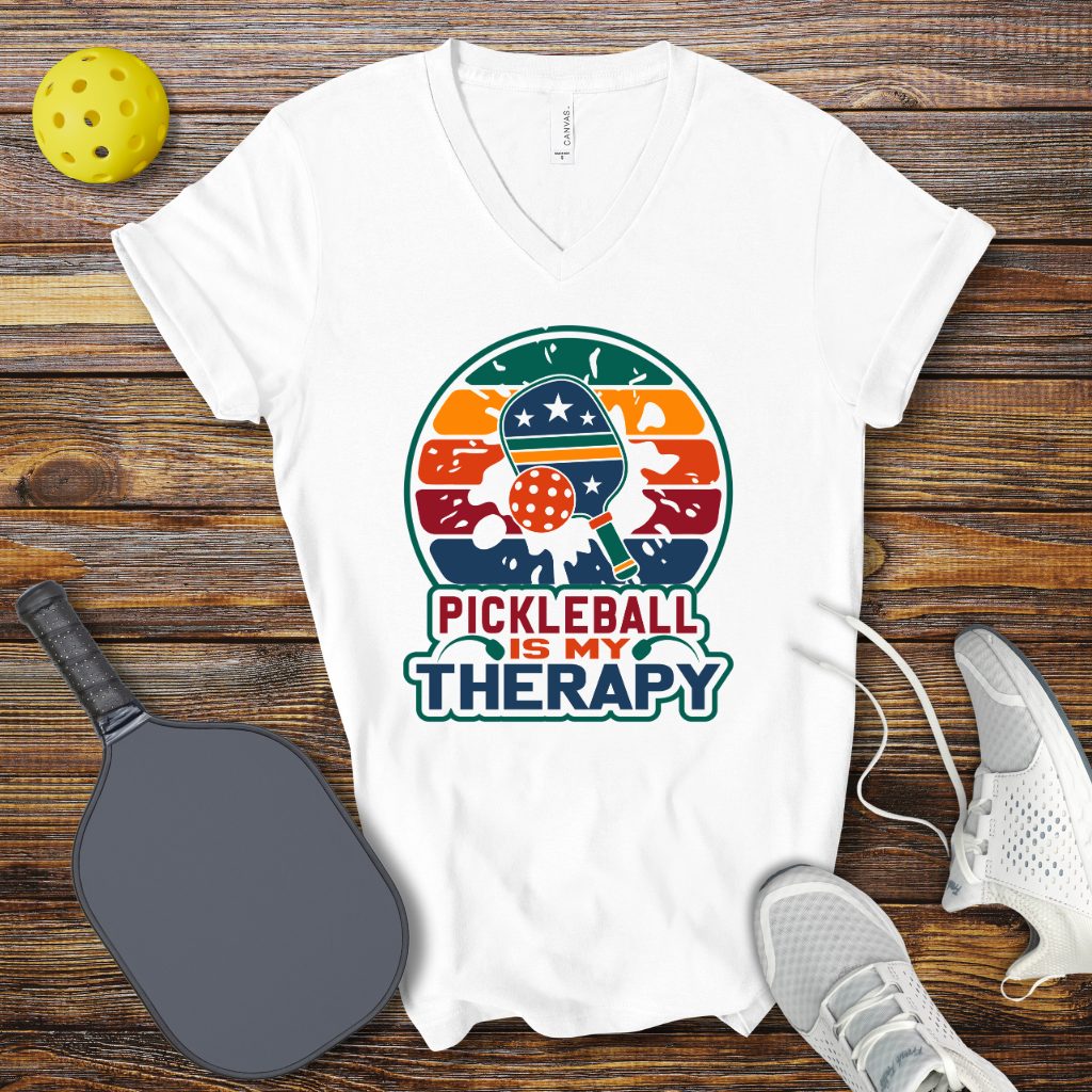 Pickleball is my Therapy V-Neck T-shirt